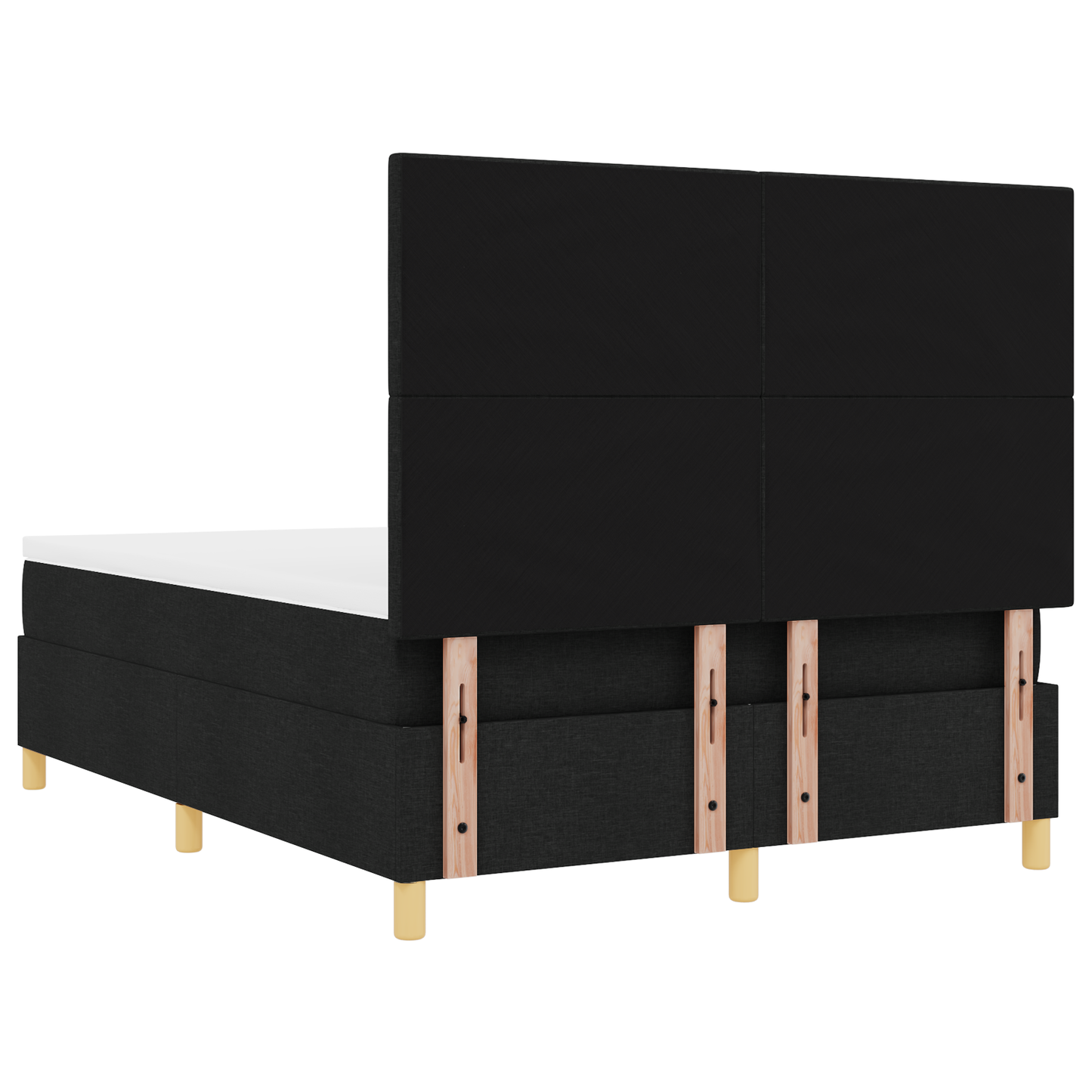 Box Spring Seng Med Hovedgærde Sort 140 X 200 Cm Stof