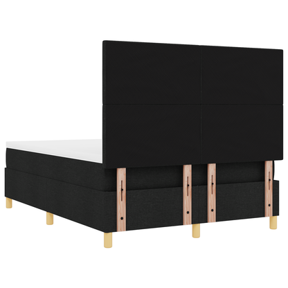 Box Spring Seng Med Hovedgærde Sort 140 X 200 Cm Stof