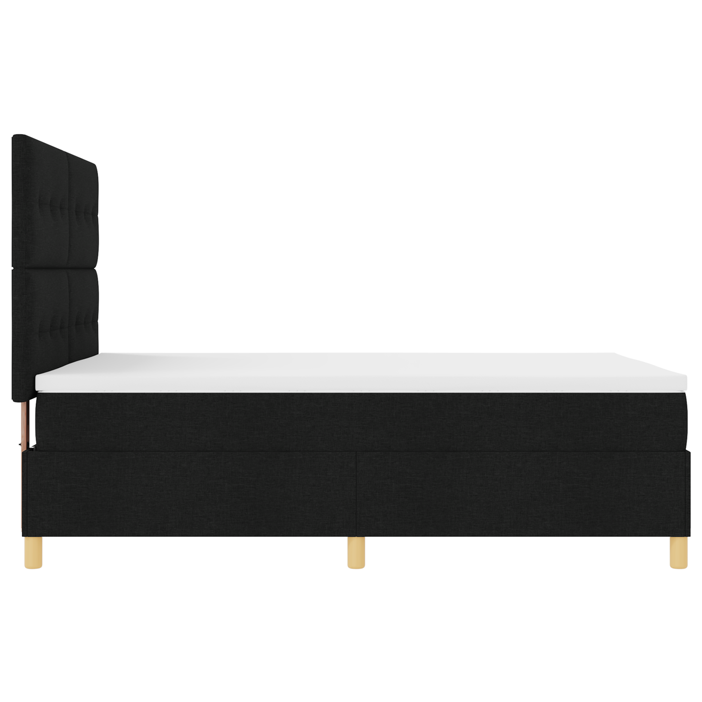 Box Spring Seng Med Hovedgærde Sort 140 X 200 Cm Stof