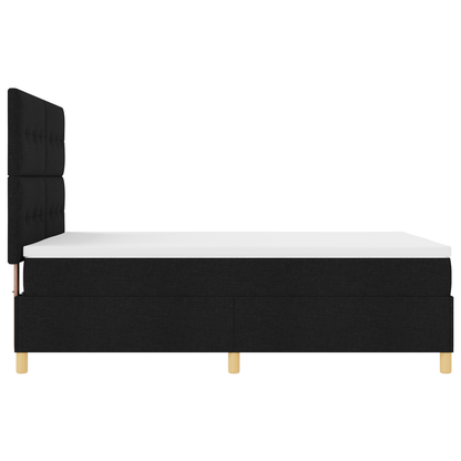 Box Spring Seng Med Hovedgærde Sort 140 X 200 Cm Stof