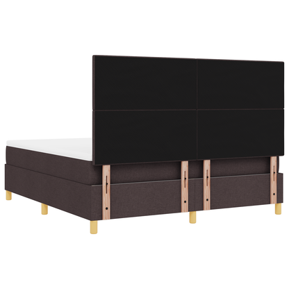 Box Spring Seng Med Hovedgærde Mørkebrun 180 X 200 Cm Stof