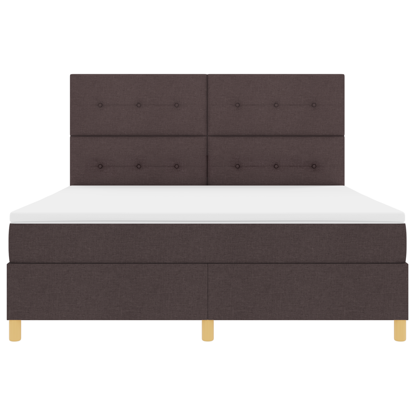 Box Spring Seng Med Hovedgærde Mørkebrun 180 X 200 Cm Stof