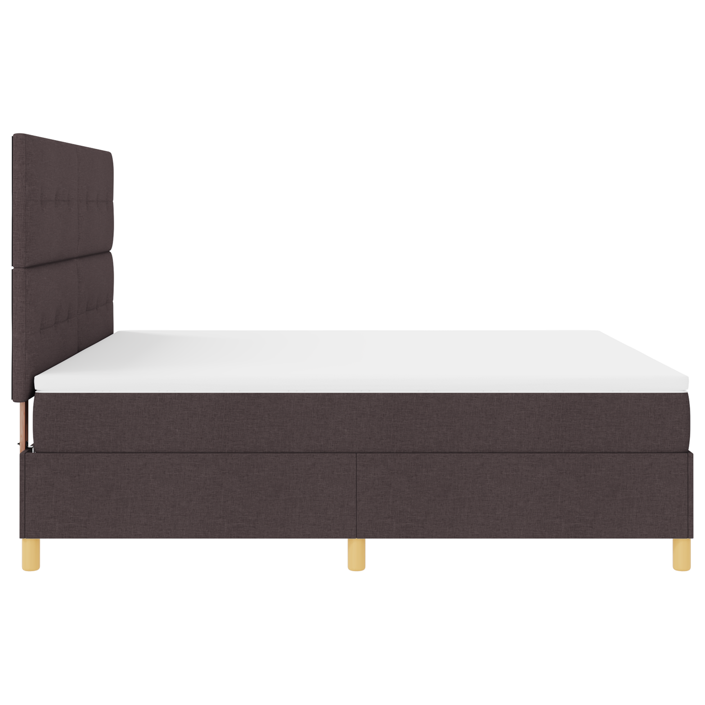 Box Spring Seng Med Hovedgærde Mørkebrun 180 X 200 Cm Stof