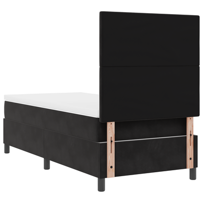 Box Spring Seng Med Madras Sort 90 X 190 Cm Fløjl