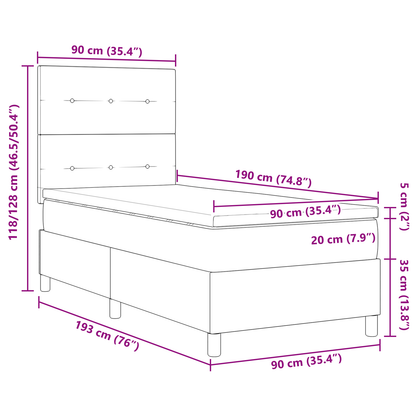 Box Spring Seng Med Madras Pink Enkelt Fløjl