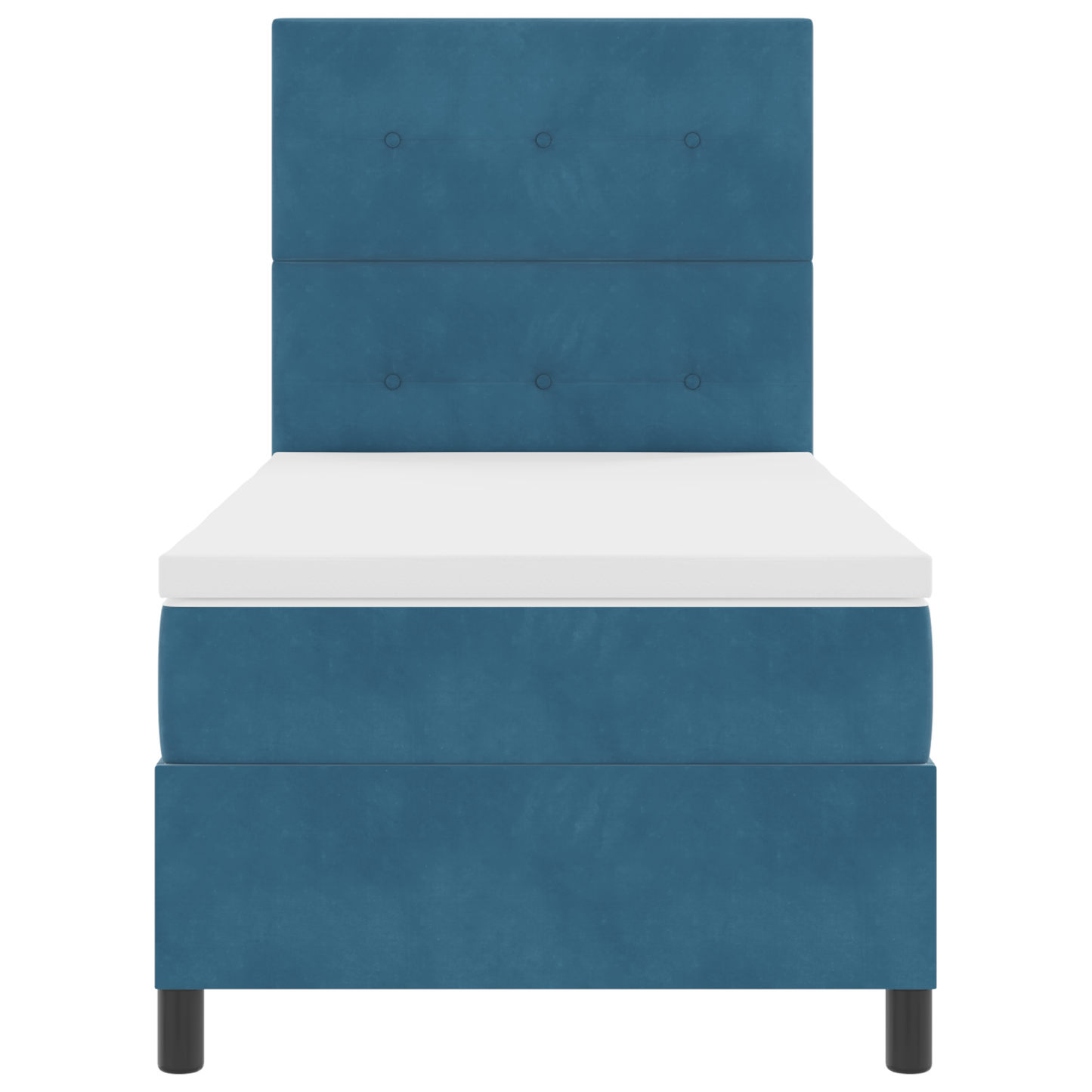 Box Spring Seng Med Madras Mørkeblå 90 X 200 Cm Fløjl