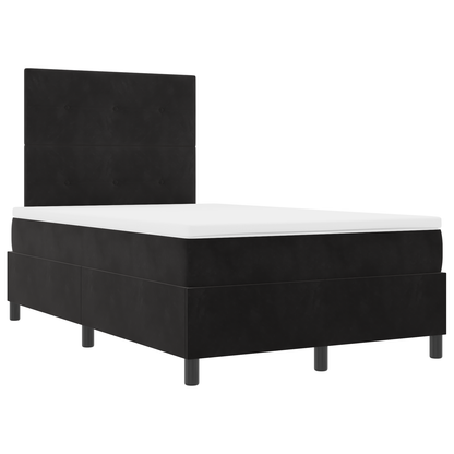 Box Spring Seng Med Madras Sort 120 X 200 Cm Fløjl