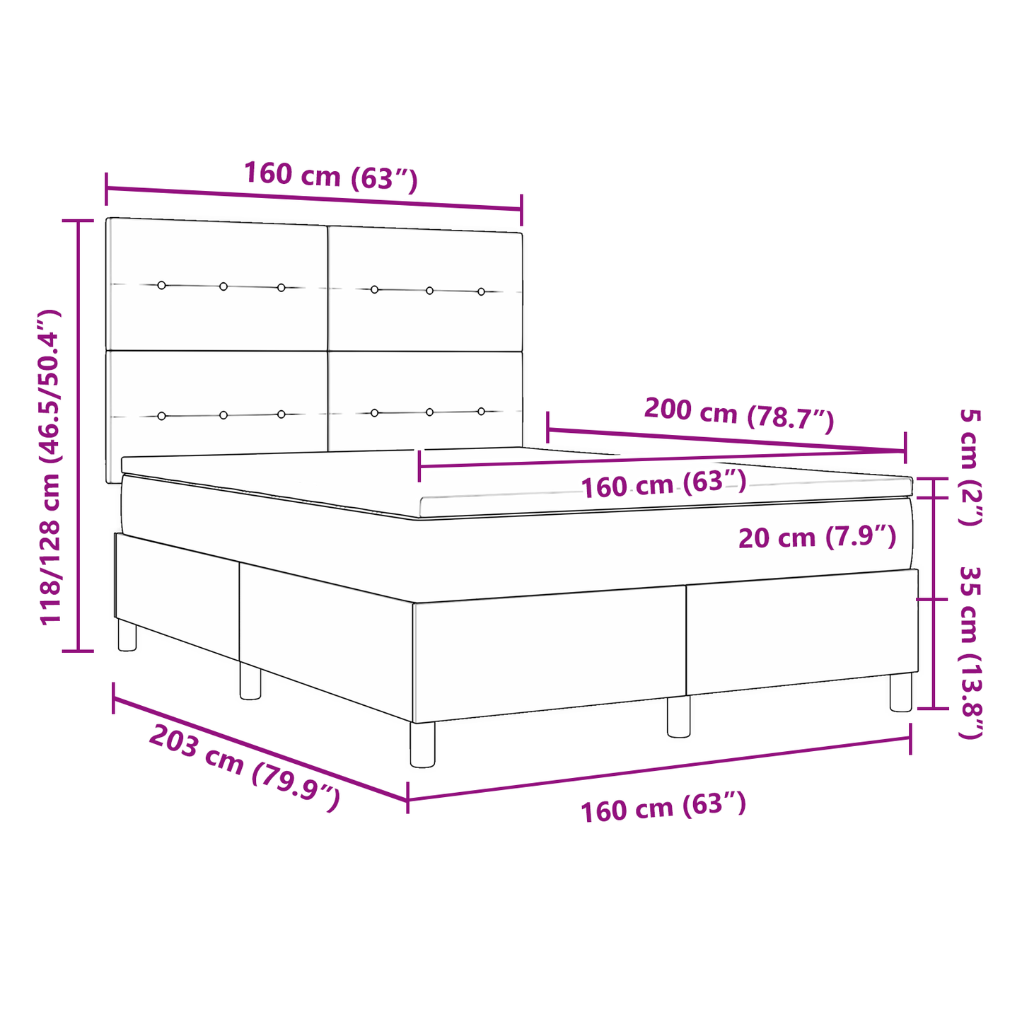 Box Spring Seng Med Madras Lysegrå 160 X 200 Cm Fløjl