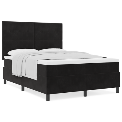 Box Spring Seng Med Madras Sort 160 X 200 Cm Fløjl