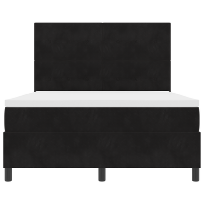 Box Spring Seng Med Madras Sort 160 X 200 Cm Fløjl