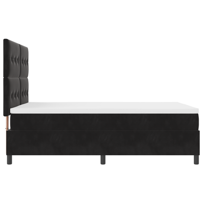 Box Spring Seng Med Madras Sort 160 X 200 Cm Fløjl
