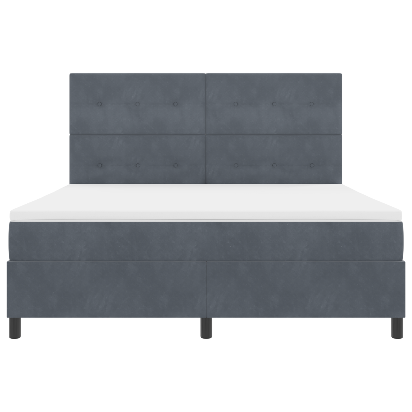 Box Spring Seng Med Madras Mørkegrå 180 X 200 Cm Fløjl