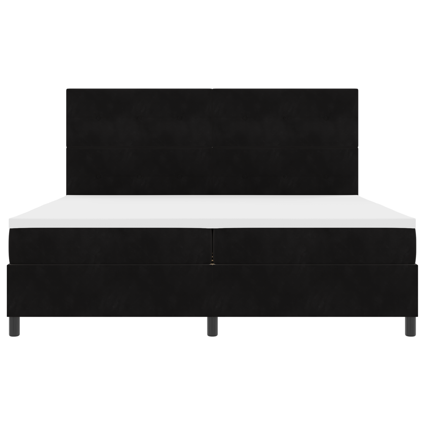 Box Spring Seng Med Madras Sort 200 X 200 Cm Fløjl