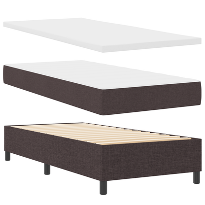 Box Spring Seng Med Madras Mørkebrun 100 X 200 Cm Stof