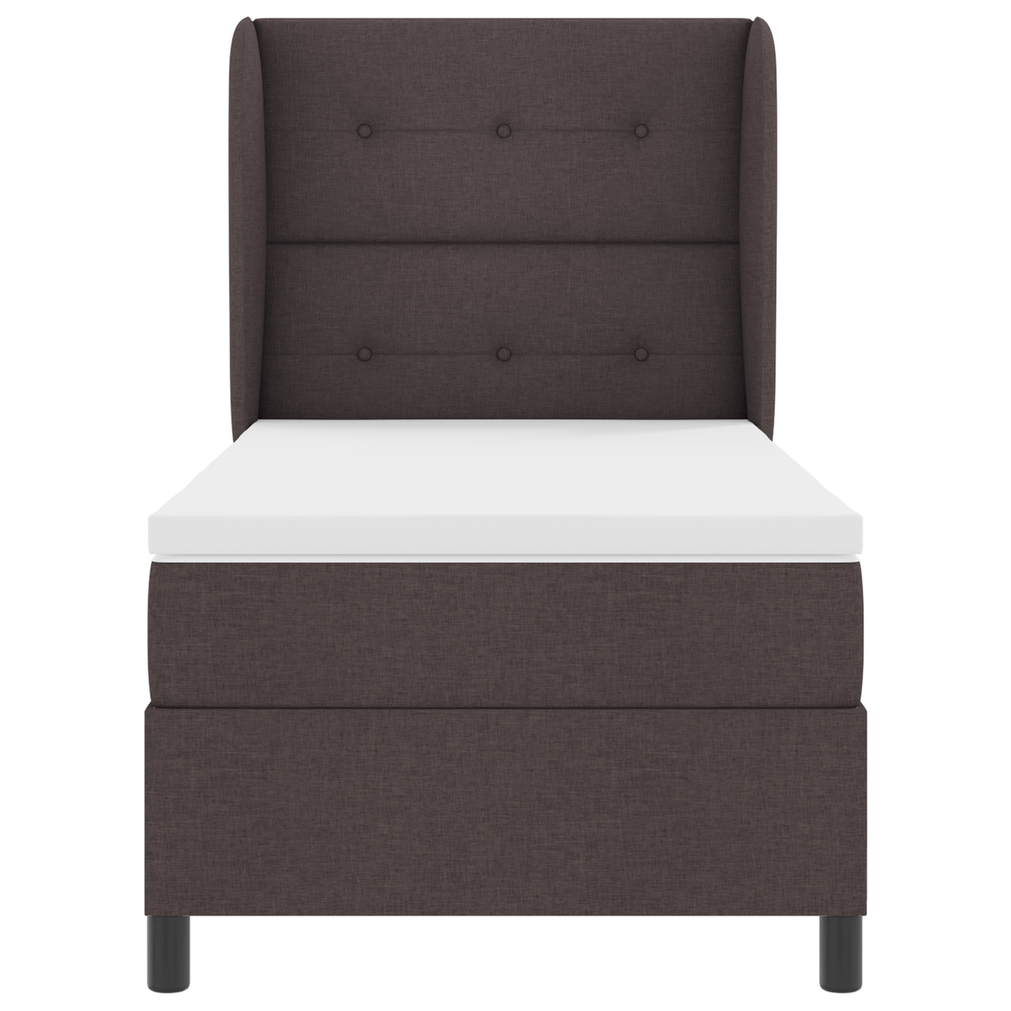 Box Spring Seng Med Madras Mørkebrun 100 X 200 Cm Stof