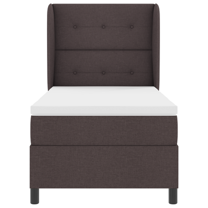 Box Spring Seng Med Madras Mørkebrun 100 X 200 Cm Stof