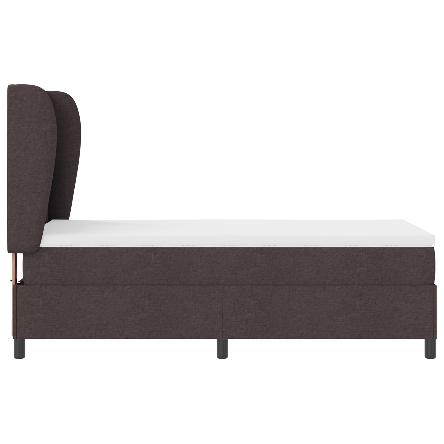 Box Spring Seng Med Madras Mørkebrun 100 X 200 Cm Stof