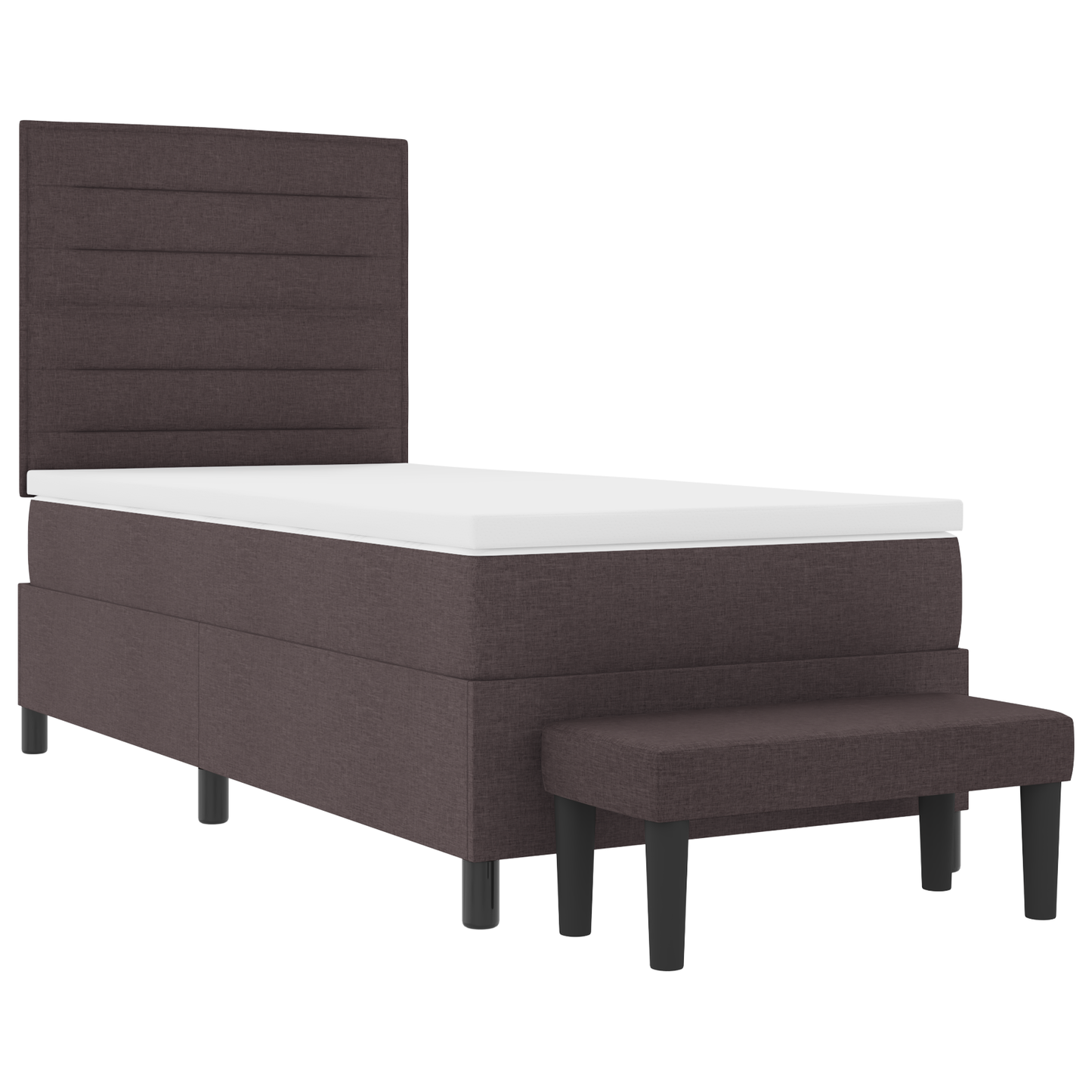 Box Spring Seng Med Madras Mørkebrun 90 X 200 Cm Stof