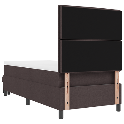 Box Spring Seng Med Madras Mørkebrun 90 X 200 Cm Stof