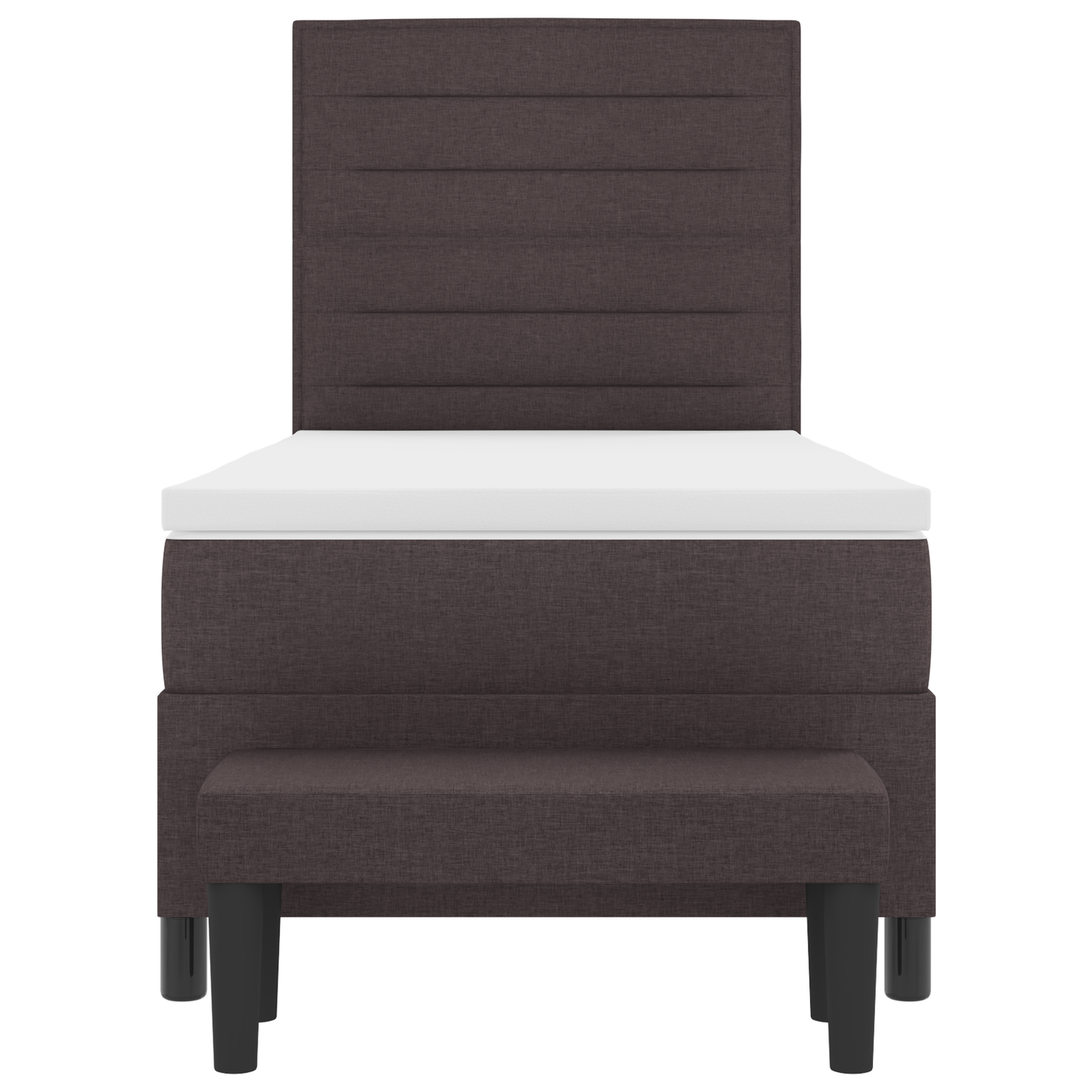 Box Spring Seng Med Madras Mørkebrun 90 X 200 Cm Stof