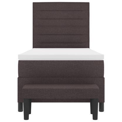 Box Spring Seng Med Madras Mørkebrun 90 X 200 Cm Stof