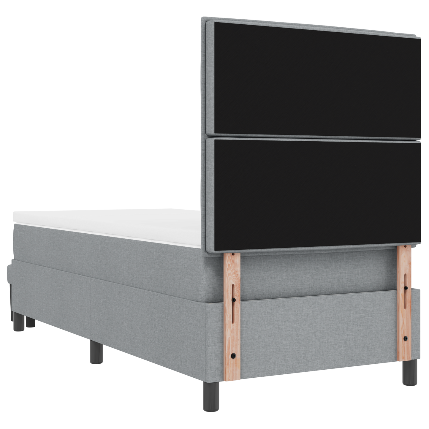 Box Spring Seng Med Madras Lysegrå 100 X 200 Cm Stof