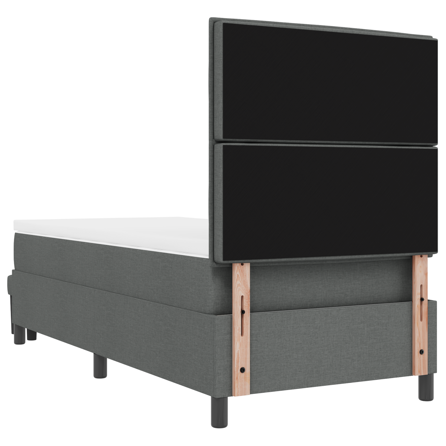 Box Spring Seng Med Madras Mørkegrå 100 X 200 Cm Stof