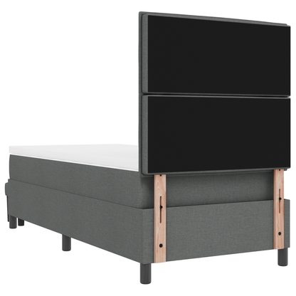 Box Spring Seng Med Madras Mørkegrå 100 X 200 Cm Stof