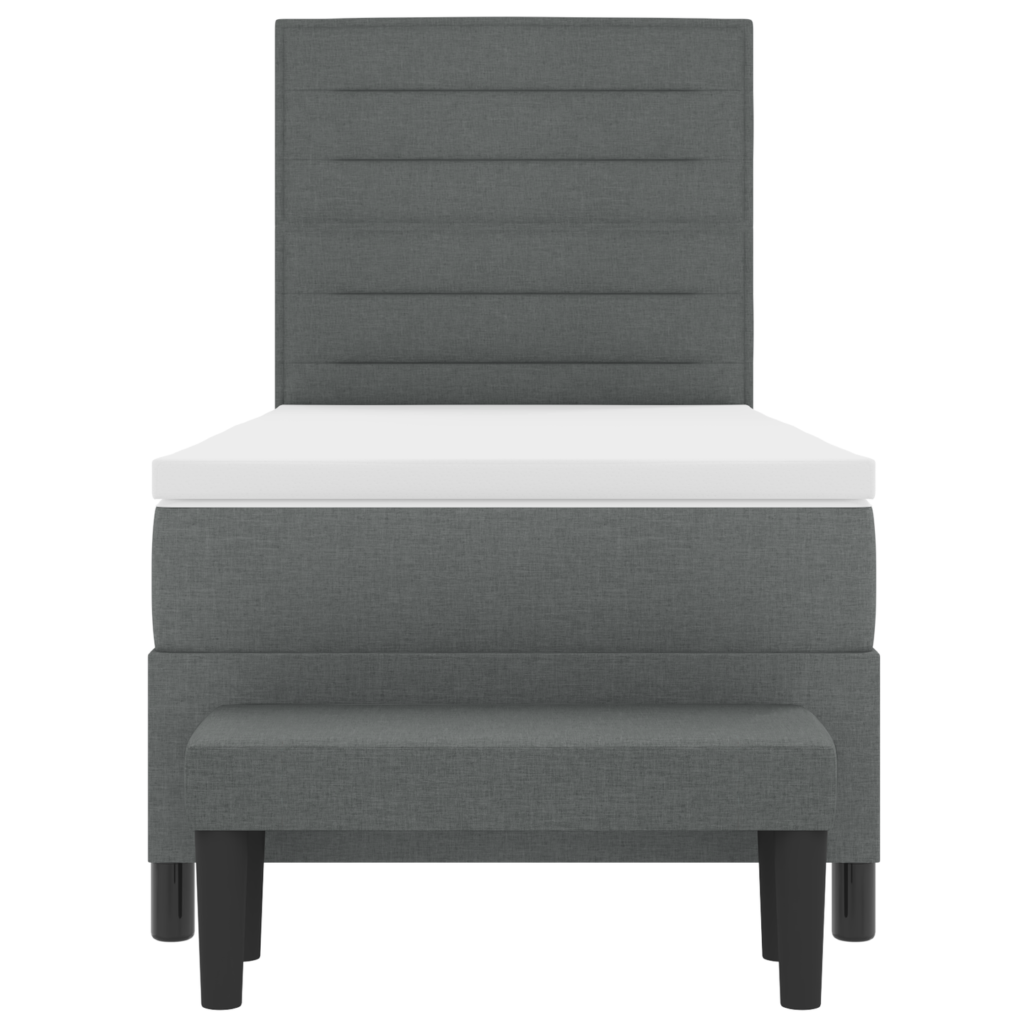 Box Spring Seng Med Madras Mørkegrå 100 X 200 Cm Stof
