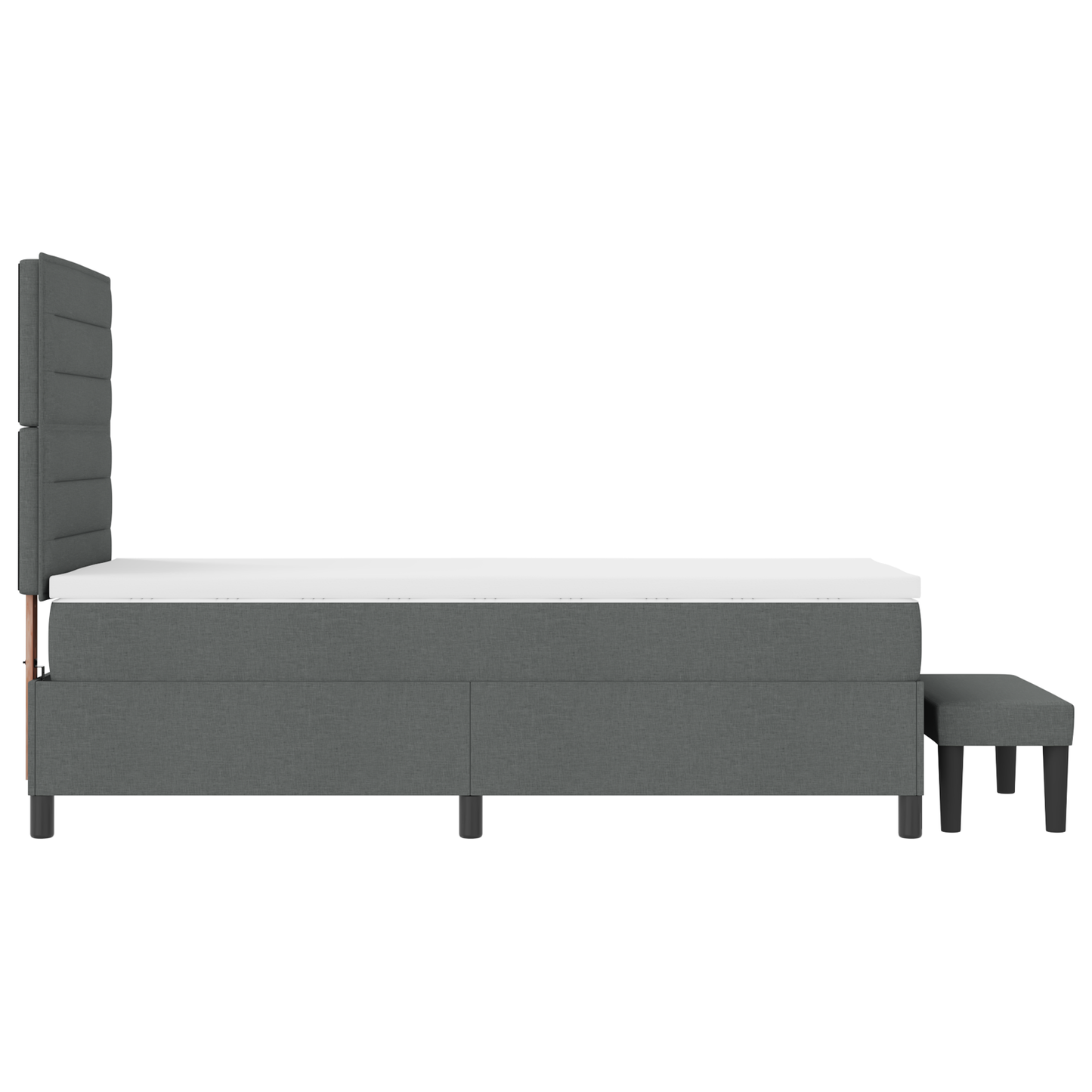 Box Spring Seng Med Madras Mørkegrå 100 X 200 Cm Stof