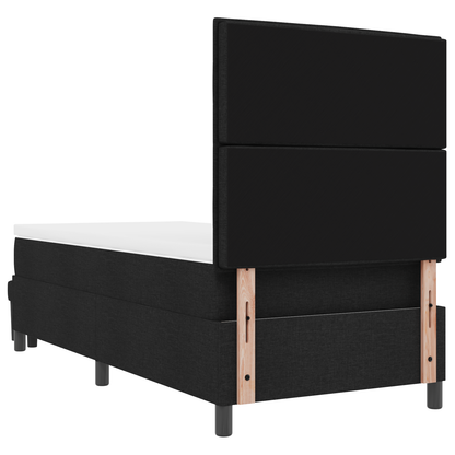 Box Spring Seng Med Madras Sort 100 X 200 Cm Stof