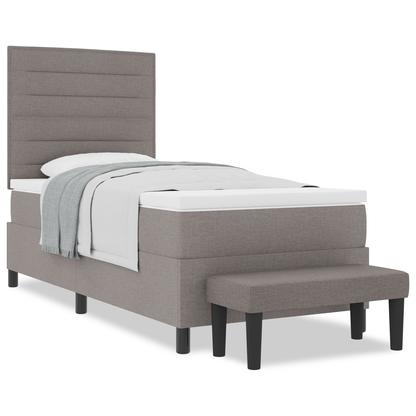 Box Spring Seng Med Madras Gråbrun 100 X 200 Cm Stof
