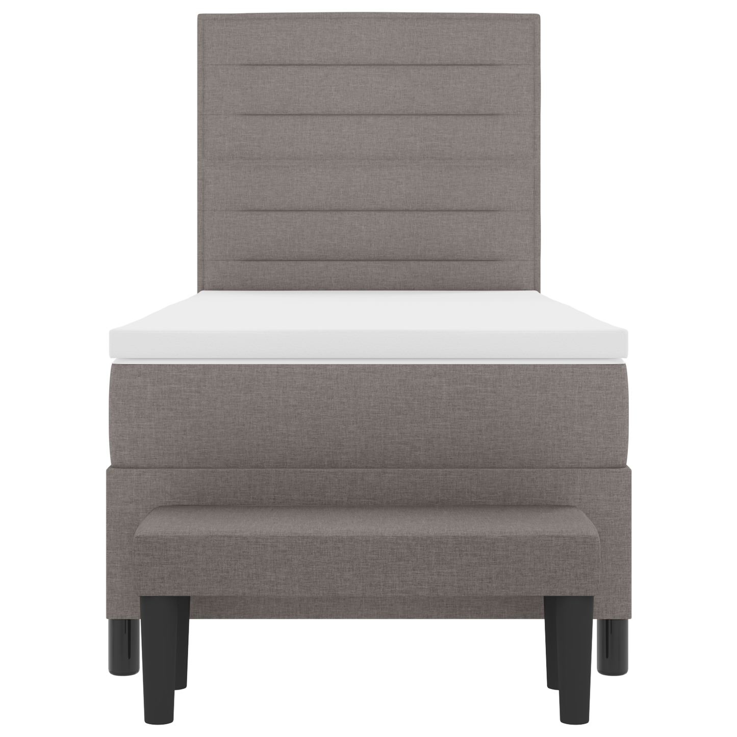 Box Spring Seng Med Madras Gråbrun 100 X 200 Cm Stof