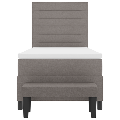 Box Spring Seng Med Madras Gråbrun 100 X 200 Cm Stof