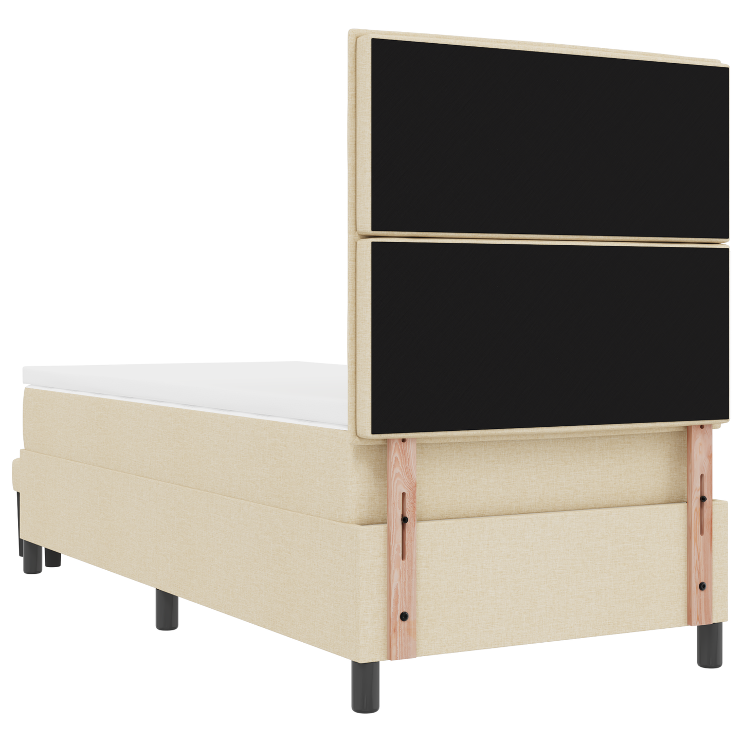 Box Spring Seng Med Madras Creme 100 X 200 Cm Stof
