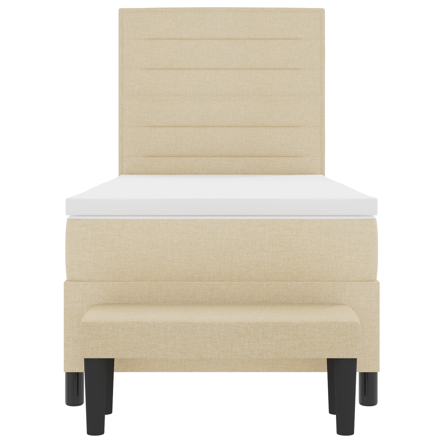 Box Spring Seng Med Madras Creme 100 X 200 Cm Stof