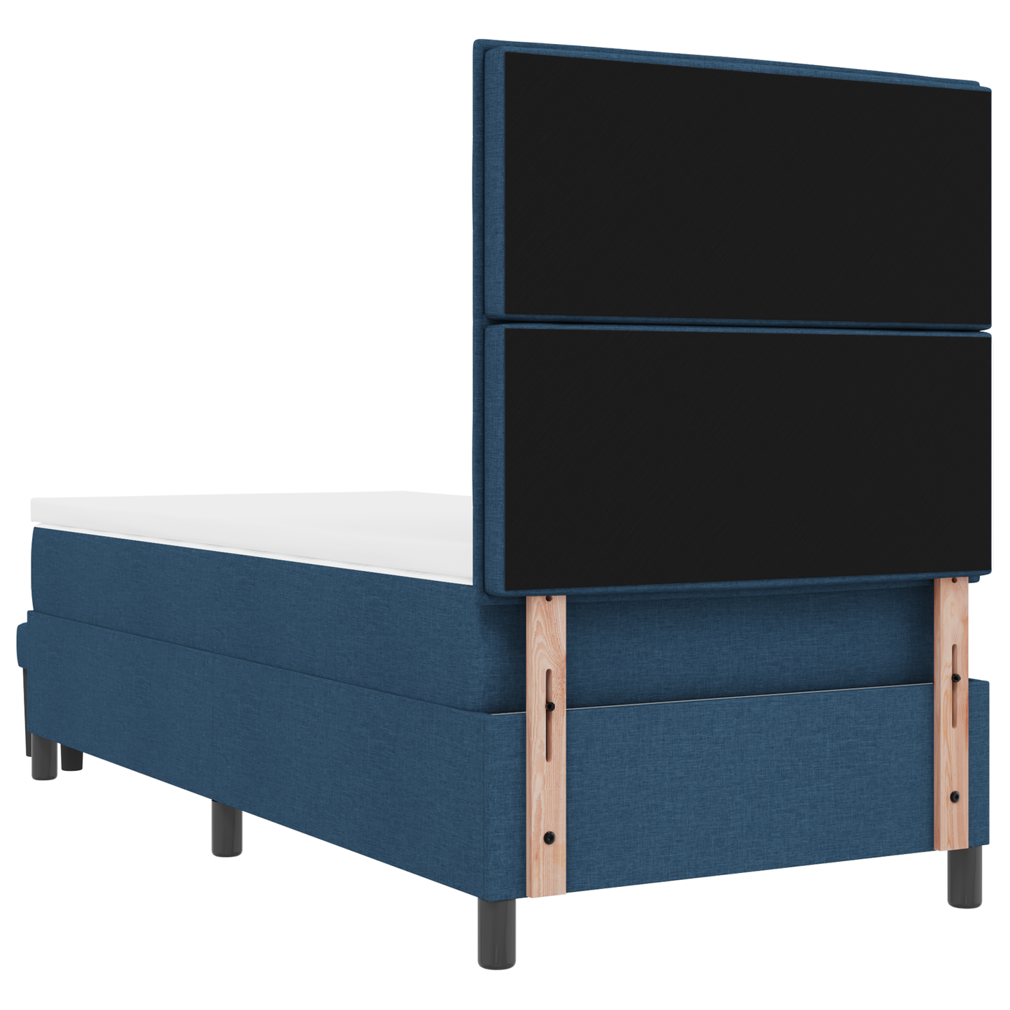 Box Spring Seng Med Madras Med Hovedgærde Blå 100 X 200 Cm Stof