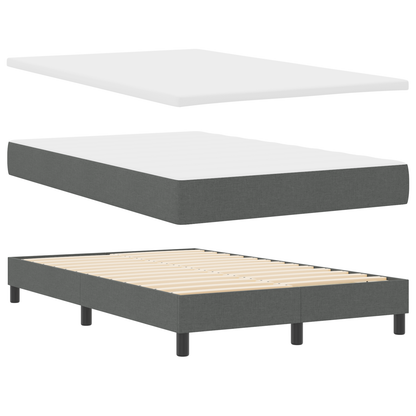 Box Spring Seng Med Madras Mørkegrå 120 X 200 Cm Stof