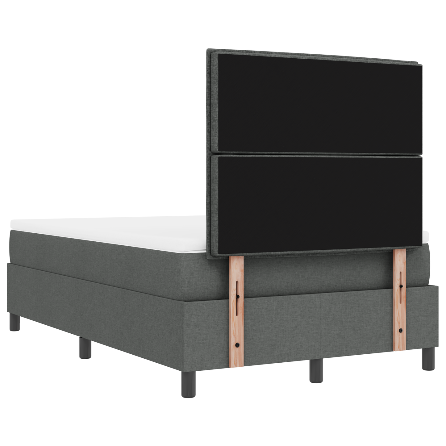 Box Spring Seng Med Madras Mørkegrå 120 X 200 Cm Stof