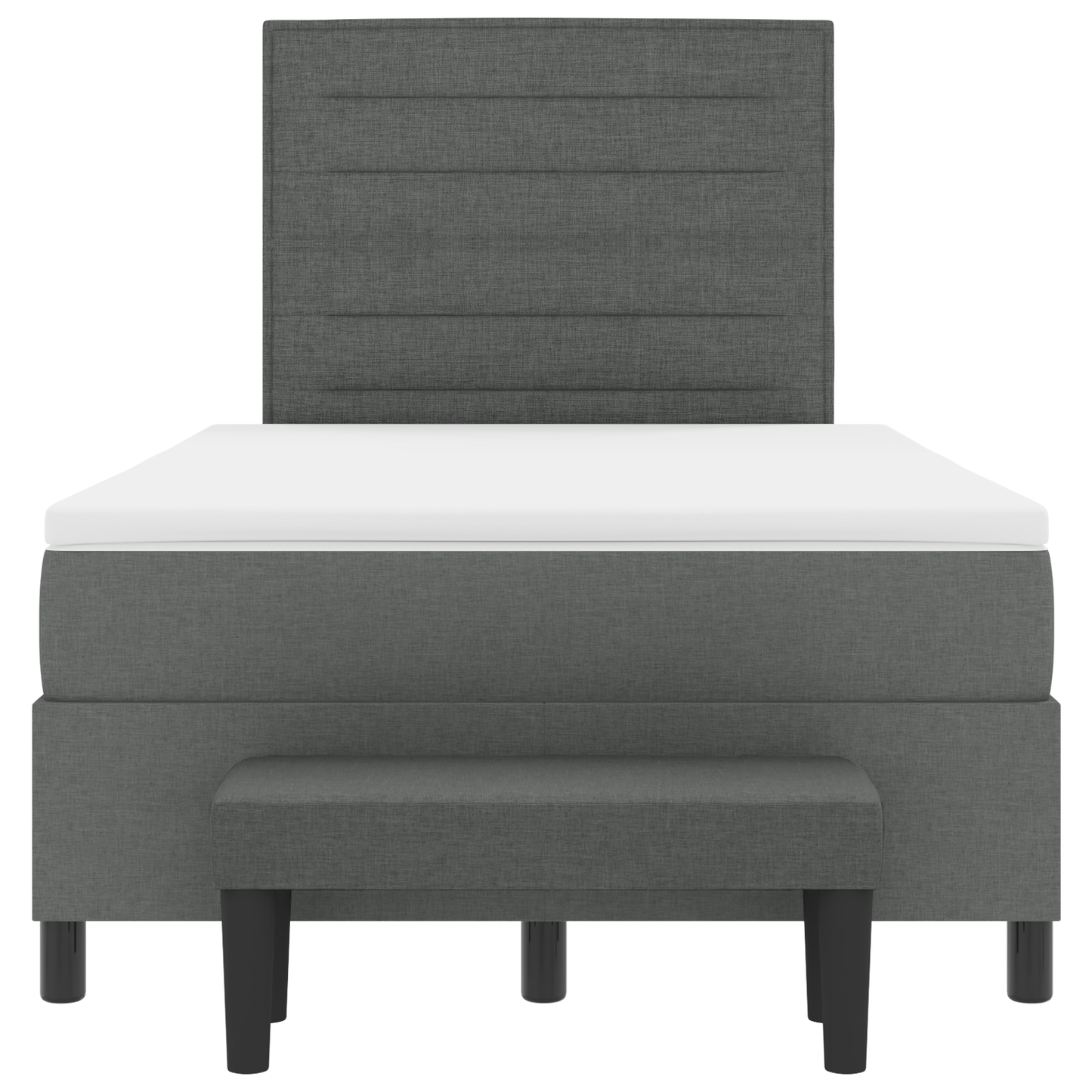 Box Spring Seng Med Madras Mørkegrå 120 X 200 Cm Stof