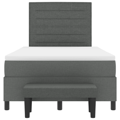 Box Spring Seng Med Madras Mørkegrå 120 X 200 Cm Stof