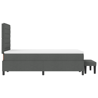Box Spring Seng Med Madras Mørkegrå 120 X 200 Cm Stof