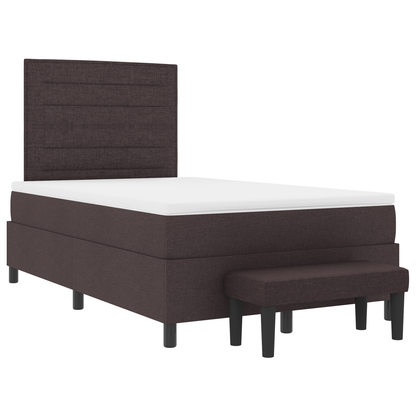 Box Spring Seng Med Madras Mørkebrun 120 X 200 Cm Stof