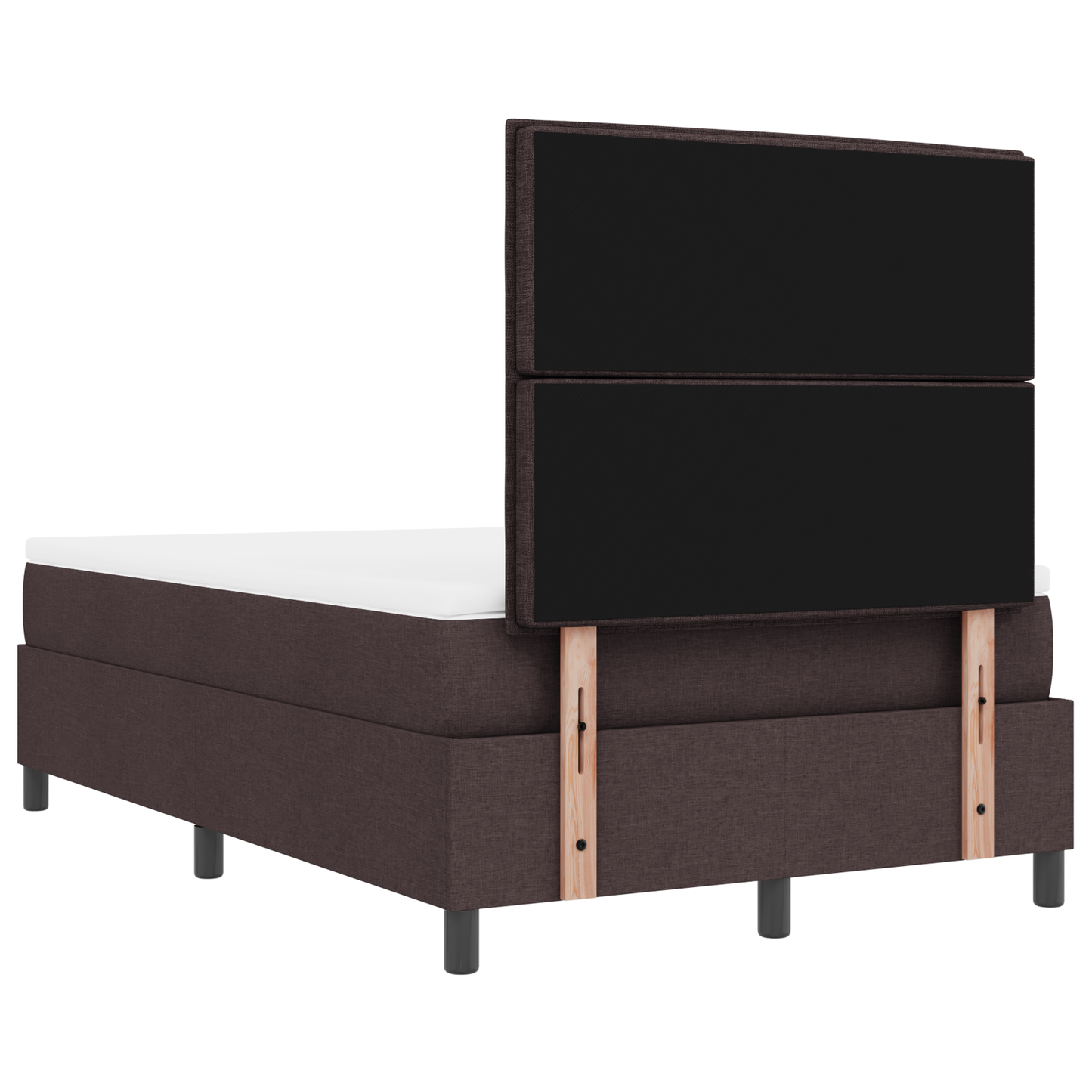 Box Spring Seng Med Madras Mørkebrun 120 X 200 Cm Stof