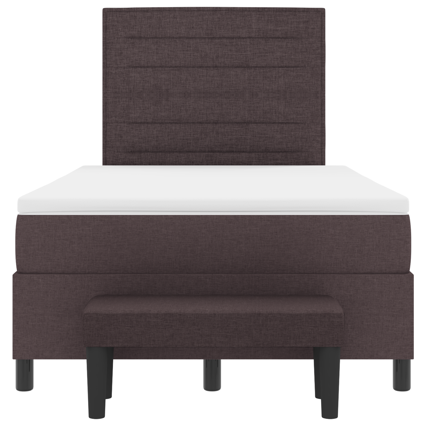 Box Spring Seng Med Madras Mørkebrun 120 X 200 Cm Stof