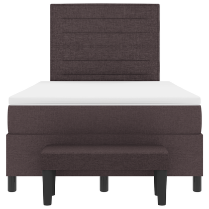 Box Spring Seng Med Madras Mørkebrun 120 X 200 Cm Stof