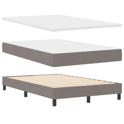 Box Spring Seng Med Madras Gråbrun 120 X 200 Cm Stof