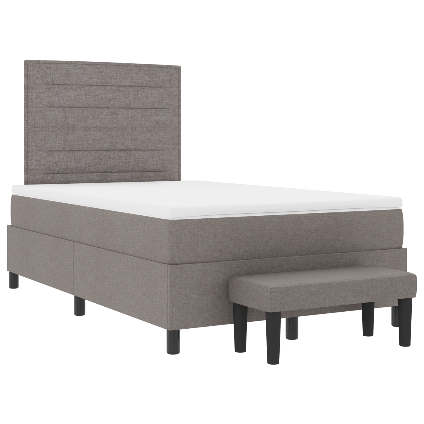 Box Spring Seng Med Madras Gråbrun 120 X 200 Cm Stof