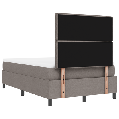 Box Spring Seng Med Madras Gråbrun 120 X 200 Cm Stof