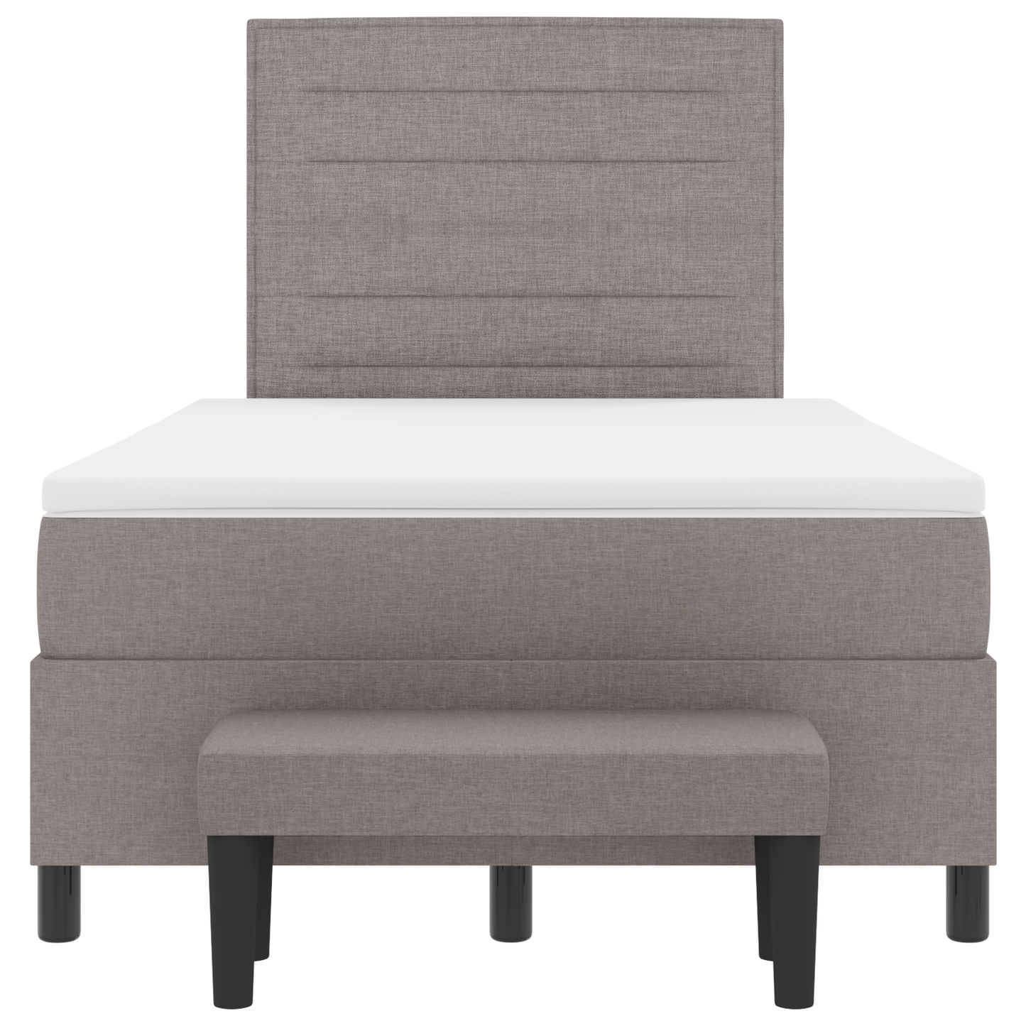 Box Spring Seng Med Madras Gråbrun 120 X 200 Cm Stof